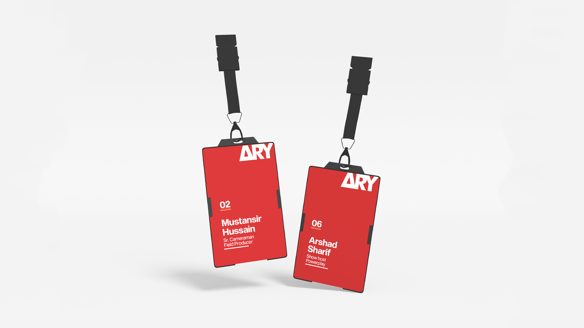 ARY News press badges and staff identification materials