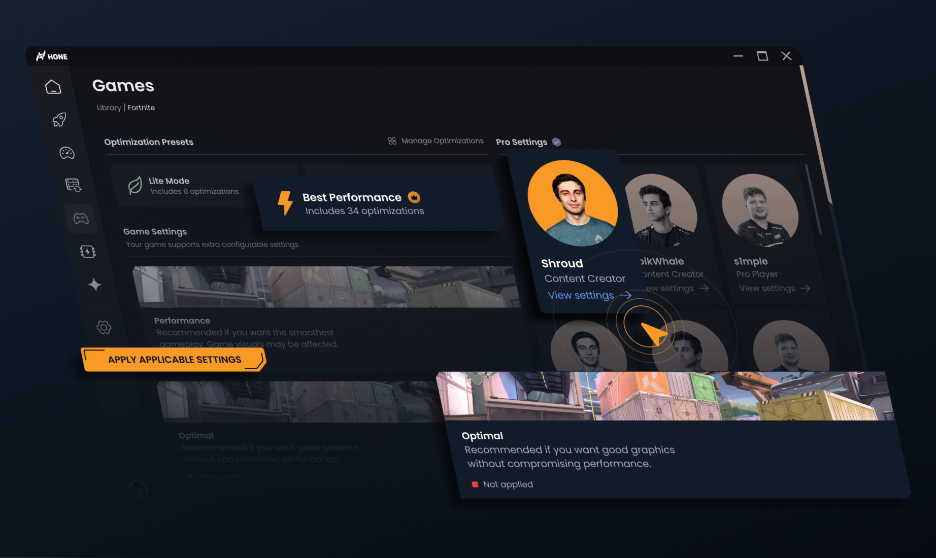 Hone project interface design